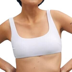 Aerie White Wide Scoop Neck Bikini Top Size Large